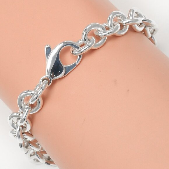 TIFFANY&Co. 1837 Round Tag Bracelet Wrist Size6.9" Silver925 28.2g Women - Picture 6 of 8